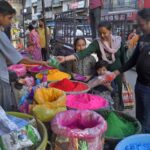 Vibrant hues: Markets abuzz in Ludhiana ahead of Holi, colour-emitting crackers, fog guns dominate sales